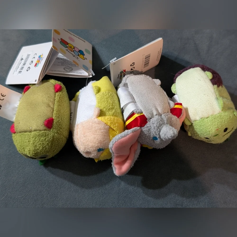 Disney Mini Tsum Tsum Lot x4: Moana Kakamora, Tinkerbell, Dumbo and Hulk